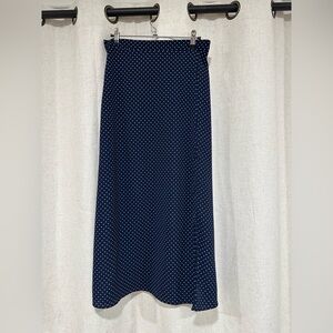 Como Vintage Navy and White Midi Skirt